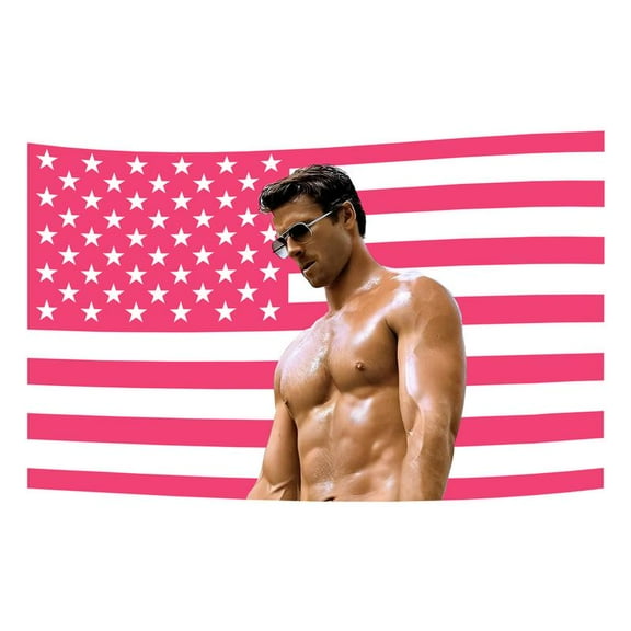 Glen Powell Wall American flag tapestry with brass grommets for college dorm decoration, outdoor party, gift, backyard,