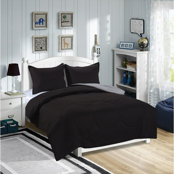 Mainstays Kids Solid Reversible Bedding Set