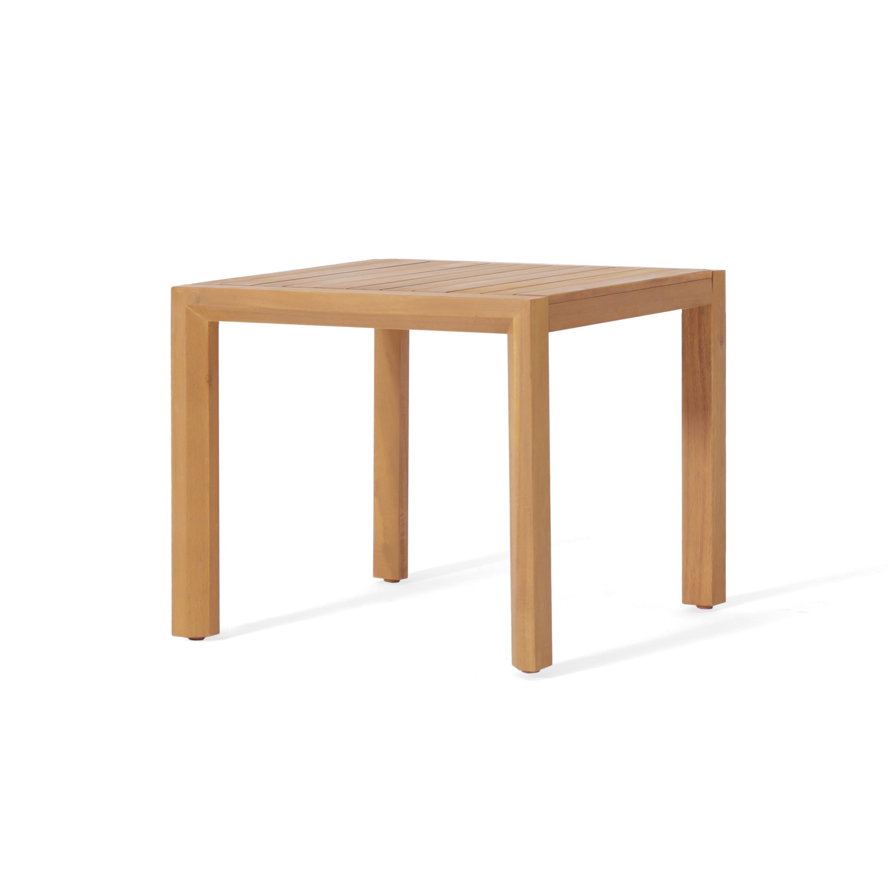Outdoor 3 Piece Leisure Conversation Set, Acacia Wood Combined Furniture for Patio Garden, Teak and Cream