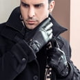 thumbnail image 3 of Guantes de cuero cálidos de invierno LJCZKA para hombre (negros), 3 of 7