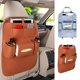 thumbnail image 1 of Organizador para asiento trasero con bandeja plegable - Bolsa de cuero para autos SUV y coche, 24x18 pulgadas, para móvil, botellas, juguetes, gris o marrón, 1 of 6