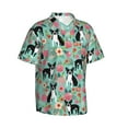 thumbnail image 2 of Boston Terrier Dogs Flower Floral Men'S 3d Print Casual Button Down Shirts, Novelty Hawaiian Short Sleeves M, 2 of 7