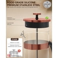thumbnail image 7 of French Press Coffee Maker 34oz 1 L, No Plastic Touching Cafe, Heat Resistant Thickened Borosilicate Glass, Stainless Steel Brewer, Cold Brew Cafetera Teapot for Kitchen Travel Camping，Rose gold, 7 of 7