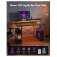 thumbnail image 2 of 47" Gaming Desk with Power Outlets & Monitor Stand, Computer Desk with Storage Shelves, Home Office Study Desk - Black, 2 of 6