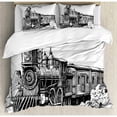 thumbnail image 3 of Ambesonne Steam Engine Rustic Old Train in Country Duvet Cover Set, 3 of 3