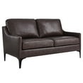 thumbnail image 2 of Modway Corland Leather Loveseat in Brown, 2 of 8