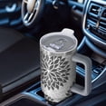 thumbnail image 4 of 40 oz Bohemia Tumbler with Handle Flip Straw Lid Travel 40oz Boho Tumblers Lids Straws Vacuum Insulated Leak Proof Stainless Steel Cup Mug Unisex Gifts, 4 of 5