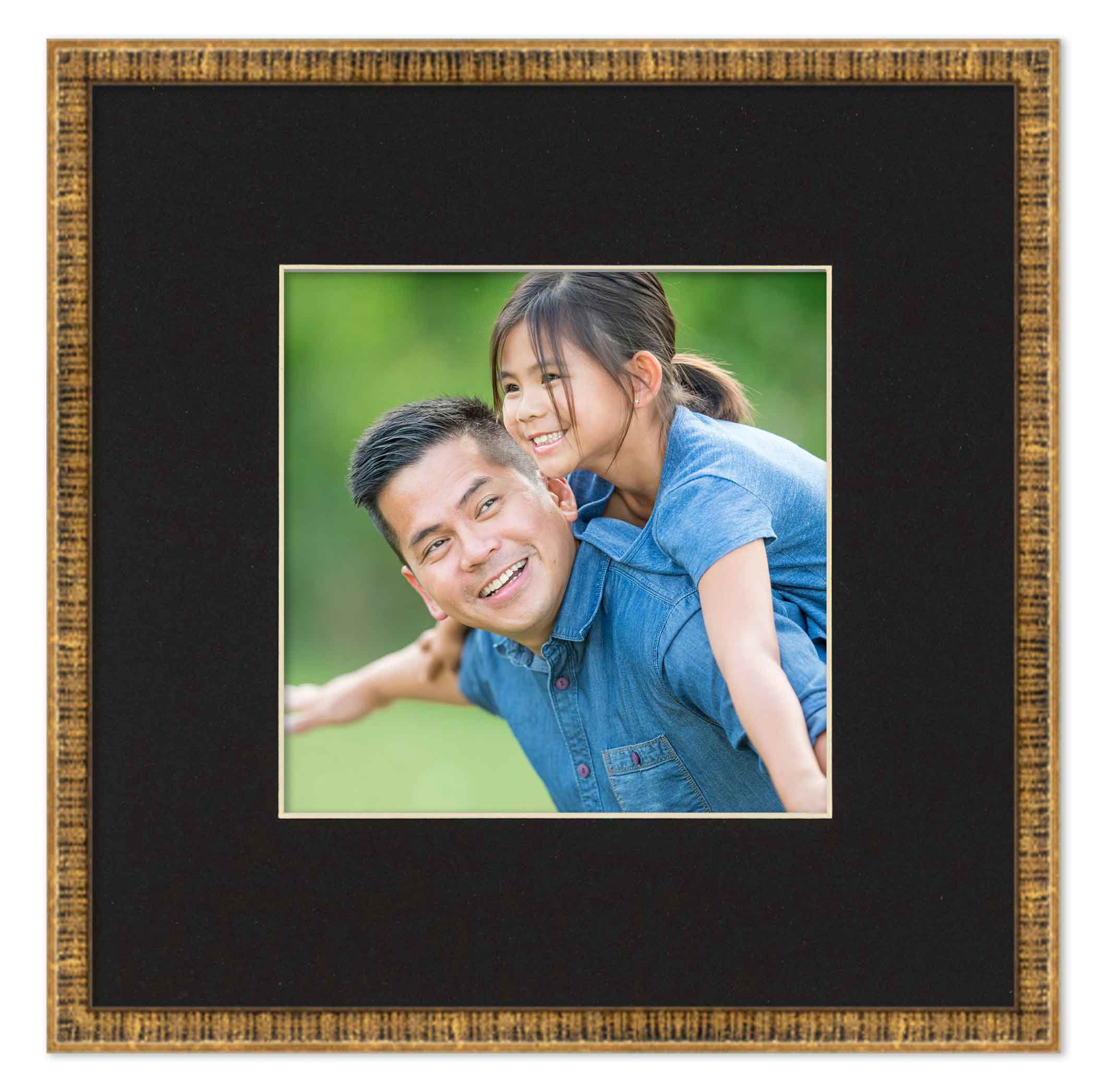 12x18 Frame Gold With Black Picture Mat For 12x18 Photo - Gold 18x24 Frame To Display Print or