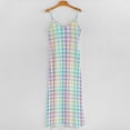 thumbnail image 5 of Rainbow Plaid Sleeveless Suspender Dress Summer Fashion Casual Long Dress, 5 of 9