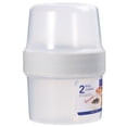thumbnail image 2 of 1 unidad 310 + 360 ML Fiambrera de conservación de calor de doble capa Caja Bento Contenedor de comida portátil para oficina escolar (blanco), 2 of 5
