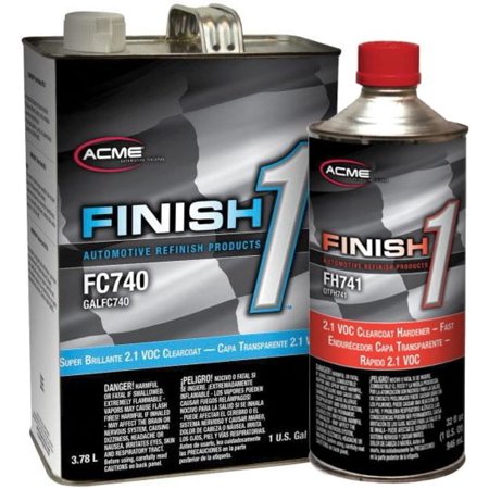 SHERWIN WILLIAMS Finish 1 Gloss Clearcoat Gallon Kit | A High Solids 2.1 VOC Urethane Clear Coat With Fast Clear Coat Hardener (Quart) | For Basecoats and Low VOC Single-Stage Enamels