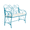 Blue, variant on BoldGear 38.7in Cast Iron Outdoor Bench with Cushion, All Weather Resistant Metal Bench with Curved Armrests and Butterfly Pattern Backrest, 1-2 Person Patio Bench for Garden Porch Park Yard,Black