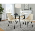 thumbnail image 2 of LumiSource Black Metal, Clear Glass, Cream PU Clara-Giovani Dining Set - 5 Piece, 2 of 5