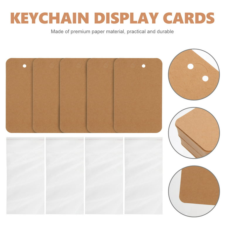 Homemaxs Keychain Display Cards 1Set Keychain Display Cards Jewelry Display Cards Keyring Display Cards with Self Sealing Bags, Women's, Size