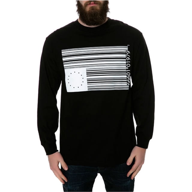 Black Scale The Barcode Rebel LS Graphic Camiseta para hombre, negro, mediano