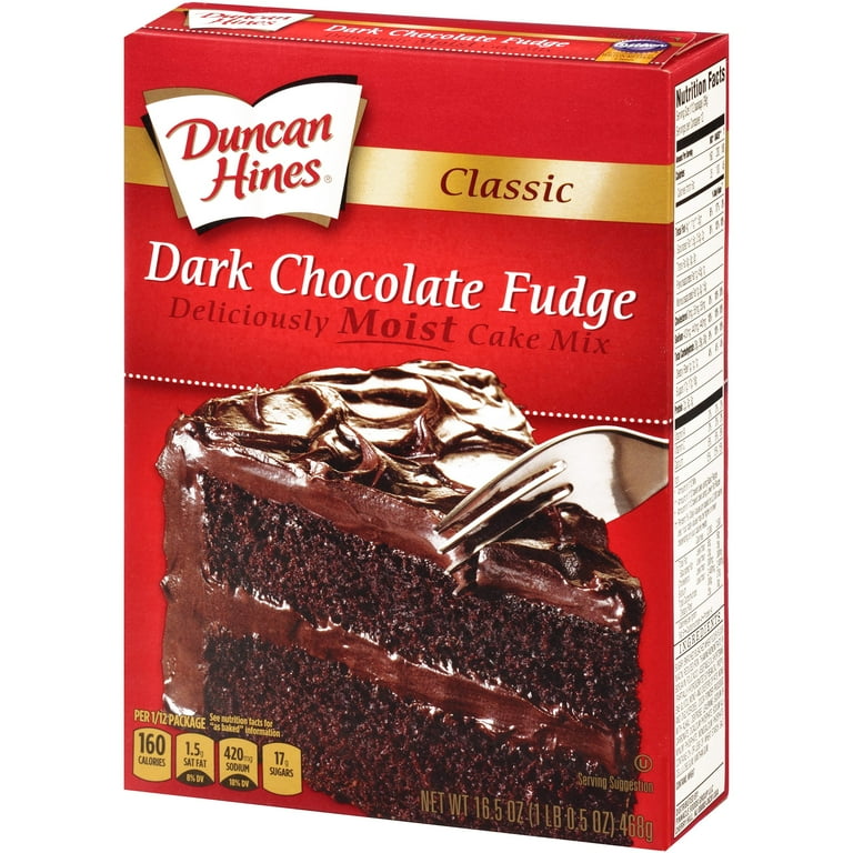 Duncan Hines Classic Dark Chocolate Fudge Cake Mix 16.5 oz. Box