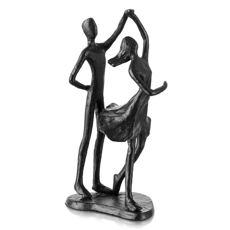 Sziqiqi Handcrafted Cast Iron Sculpture: 6th Iron Anniversary Gift for Couple Romantic Dancing Couple Statue for Home Decor