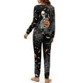 thumbnail image 5 of DISNIMO Skull Bat Print Womens Lounge Pjs Set Spider Web Printed 2 Piece Pajama Set for Women Long Sleeve Sleepwear with Pocket Pullover Top Long Pants Lounge Sets, 2XL, 5 of 7