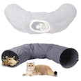 thumbnail image 6 of Collapsible Cat Tunnel Interactive Peep Hole Toy Tube Grey, 6 of 9