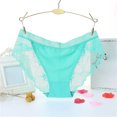thumbnail image 2 of Gibobby Paquete de Tanga para dama Ropa interior de mujer Encaje Cintura media Encaje Calzoncillos elásticos transpirables Bragas cómodas para damas(Verde,Talla única), 2 of 3