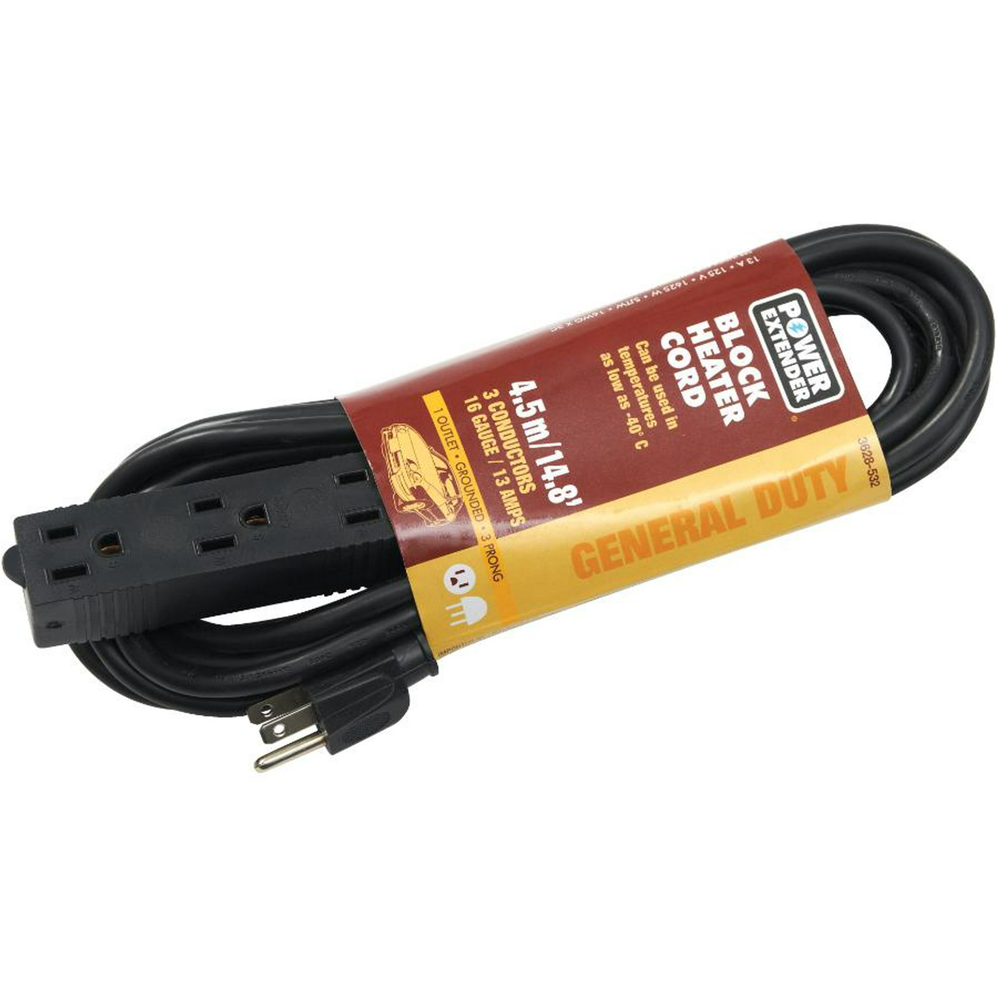 3 Outlet Block Heater Extension Cord - 4.5 m | Walmart Canada