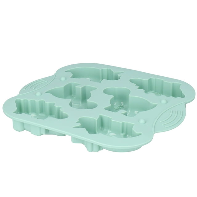 Molde de Silicona Jadeshay para pudín con forma de animal 6 cavidades color Verde oscuro