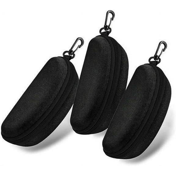 1 Piece Zipper, Hard Shell Sunglasses Case & Glasses Case, Portable Travel Glasses Case with Plastic Hook