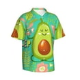 thumbnail image 3 of Xecao Avocado Keep Calm print Hawaiian shirt - a stylish short-sleeve button-down for men, perfect for casual beach and tropical outings., 3 of 9