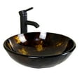 thumbnail image 4 of Bathroom Artistic Tempered Glass Vessel Sink Bowl with Faucet & Pop-up Drain Combo, 4 of 5