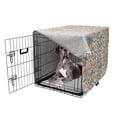 thumbnail image 5 of Butterfly Dog Crate Cover, Repetitive Style Spring Insects Flying Creatures on Plain Backdrop, Easy to Use Pet Kennel Cover Small Dogs Puppies Kittens, 7 Sizes, Coral Yellow and Blue, by Ambesonne, 5 of 6