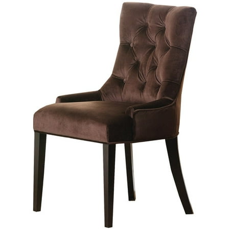 Abbyson Living Amman Microsuede Tufted Dining Chair-Brown