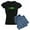 With Blue Strpe Pant, variant on CafePress - Shark Nitrox Diving Flag Women's Dark Pajamas - Women's Short Sleeve Print T-Shirt and Pants Dark Cotton Pajama Set