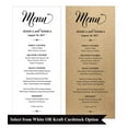 thumbnail image 1 of 20 Personalized Wedding Menu Cards (9x4 Inches) Custom Rustic Dinner Menu Prints - White, 1 of 1