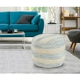 thumbnail image 4 of HomeRoots 18" Blue Cotton Blend Ottoman, 4 of 9