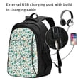 thumbnail image 2 of Naloa Floral In Teal Print Business Laptop Backpack,Laptop Bag Rucksack with USB Charging Port, Daypack for Work College Computer Men Women, 2 of 7