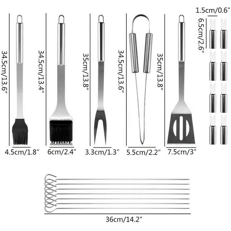  BBQ Accessories Kit - 20pcs Stainless BBQ Grill Tools