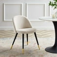 thumbnail image 5 of Side Dining Chair, Set of 2, Fabric, Beige, Modern Contemporary Urban Design, Kitchen Room Cafe Bistro Restaurant Hospitality, 5 of 9