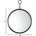 47th & Main Round Mirror Metal Beaded Hanging Mirror for Wall Décor