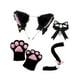 thumbnail image 2 of Aro para el pelo con orejas de gato, cola y pata falsas, accesorios para disfraz de Halloween para el escenario Negro con corbata, 2 of 9