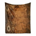 thumbnail image 1 of Tan Soft Flannel Fleece Throw Blanket, Aged Old Texture Print Floral Motifs Vintage Upholstery Concept, Cozy Plush for Indoor and Outdoor Use, 70" x 90", Brown Pale Brown Tan, by Ambesonne, 1 of 6