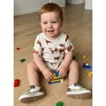 thumbnail image 4 of BemeyourBBs Newborn Baby Boy Mallard Duck Outfit Infant Baby Boys Summer Clothes Romper Shors Short Sleeve Duck Cattle Print Jumpsuit with Chest Pocket One Piece Playsuit, 4 of 9