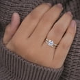 thumbnail image 6 of Cora Jewellery 1CT Round MoissaniteTwig Engagement Ring Set For Women, 14K White Gold, 6 of 7