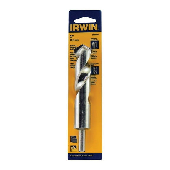 Irwin 1 in. Dia. x 6 in. L Tungsten Carbide Tipped Rotary Drill Bit Straight Shank 1 pc.