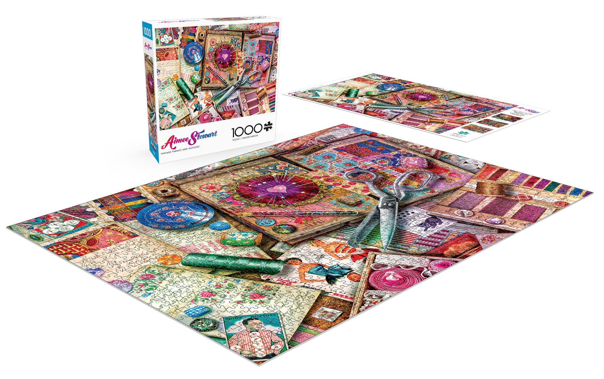 Buffalo Games Aimee Stewart - Vintage Fabrics and Notions 1000 Pieces Jigsaw Puzzle