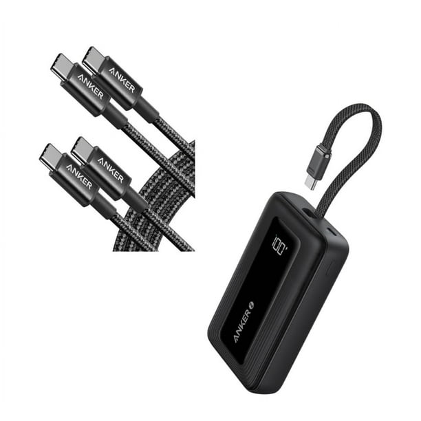 Power Bank Anker Zolo de 10 000 mAh y 30 W con cable USB C a USB C