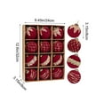 thumbnail image 3 of PPgejGEK Wine Red Flocked Christmas Ball Ornaments Set of 12, 3.14 Inch Hanging Decor for Festive Tree and Holiday Home Display, 3 of 6