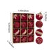 thumbnail image 3 of Juego de doce bolas navideñas flocadas de 8 cm para colgar, de plástico brillante, para árbol de Navidad., 3 of 6