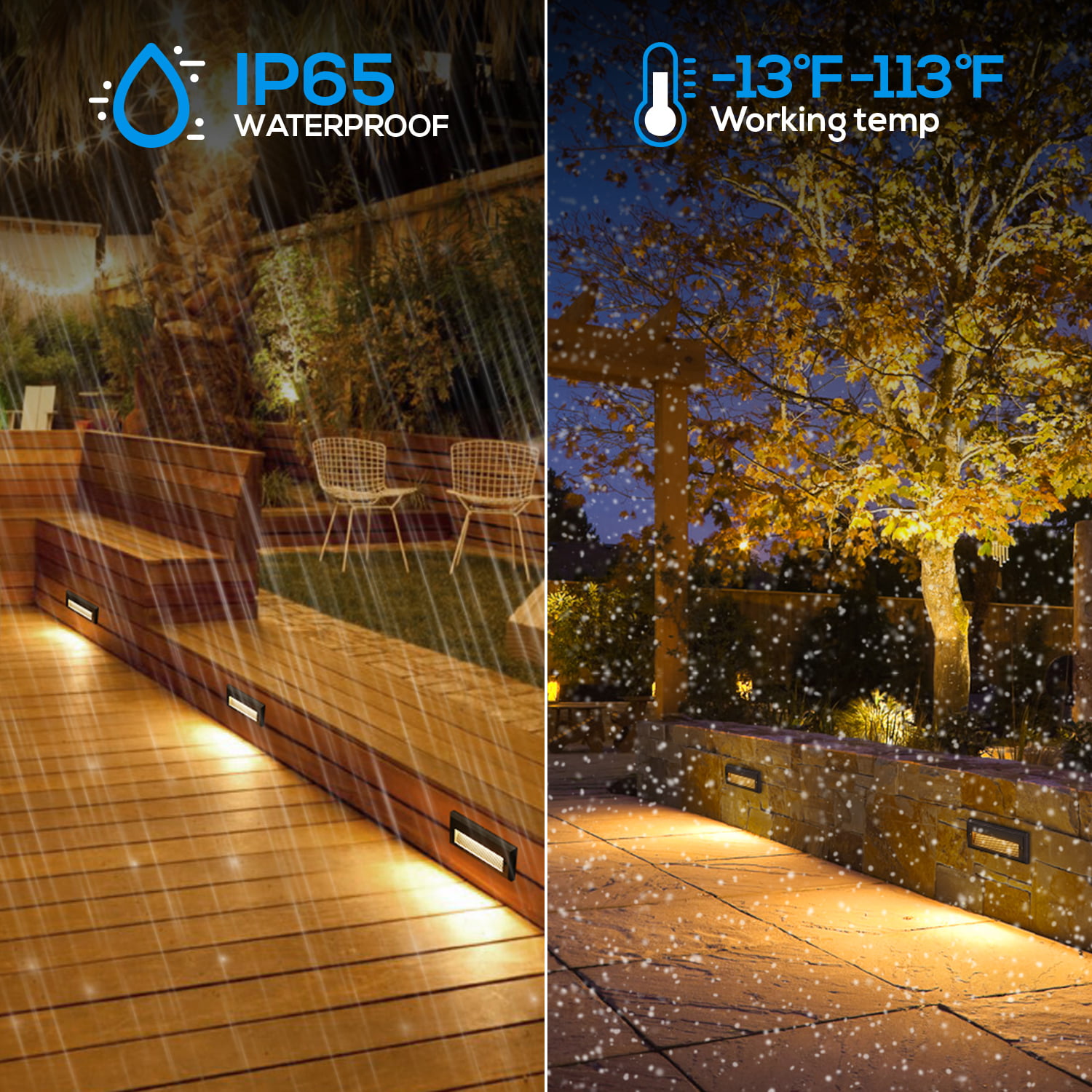 12-Pack of DLA01 Low Voltage Deck Lights  Outdoor Step Lights – Sun Bright  Lighting