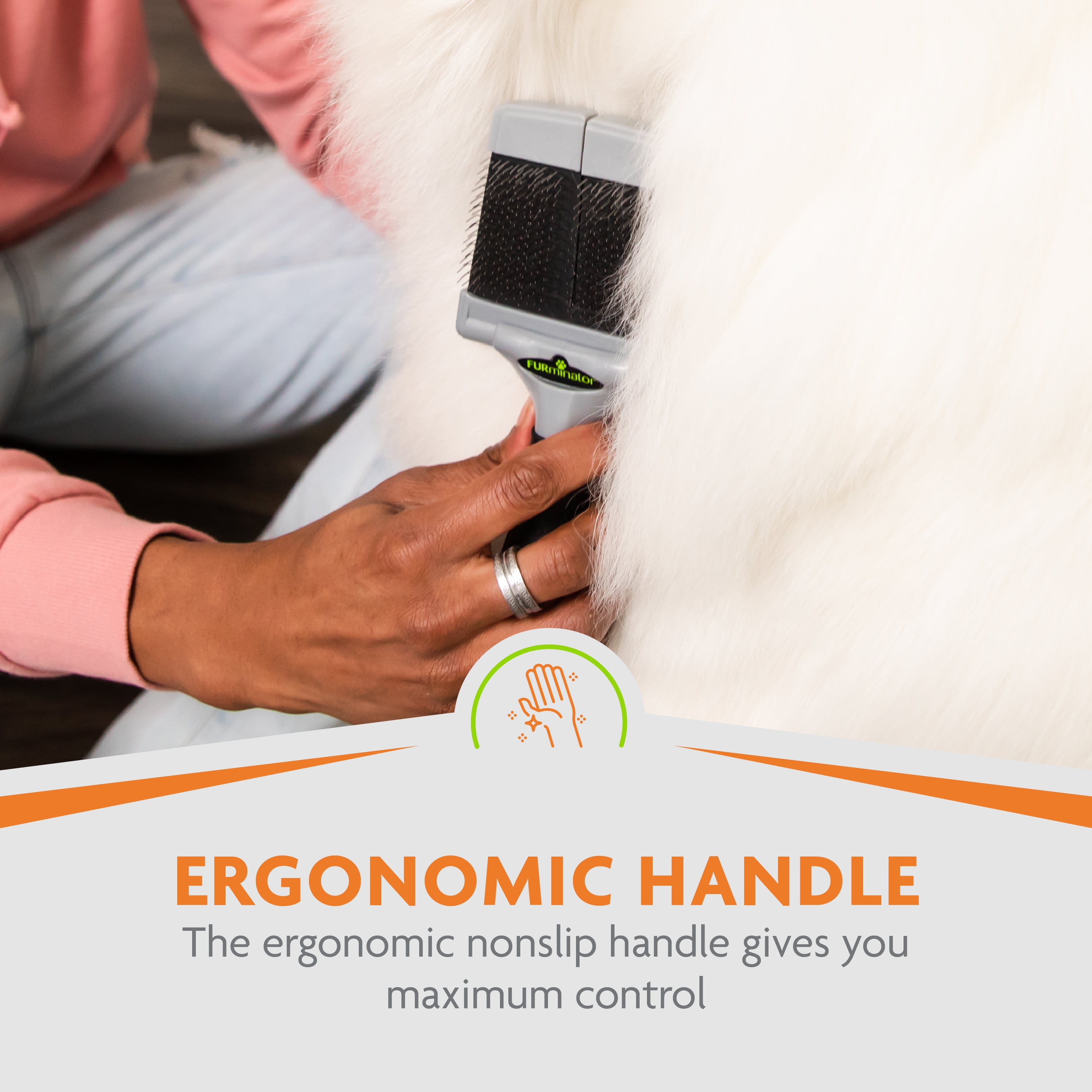 FURminator Soft Slicker Brush for Large Dogs with Silky or Wiry Coats