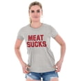 thumbnail image 4 of Meat Sucks Vegan Vegetarian Veggie Womens Fitted Plus Size Graphic Tee Brisco Brands 3X, 4 of 5